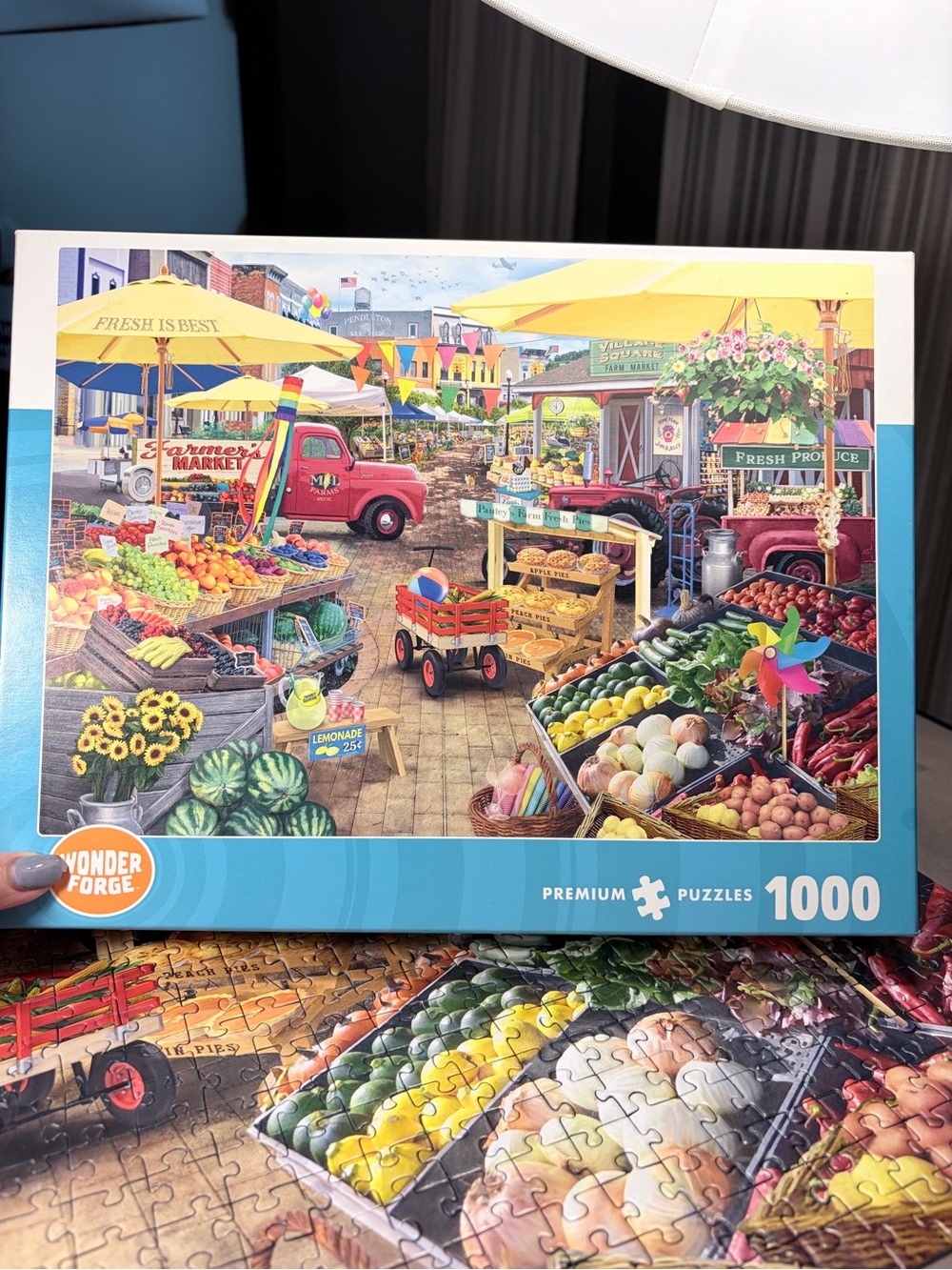 Wonder Forge Farmer’s Market Day 1000 Piece Jigsaw Puzzle Complete